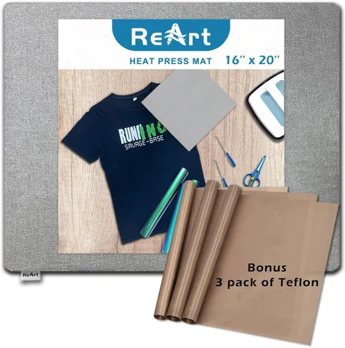 Vista 10 de ReArt Cubierta para tabla de planchar, alfombrilla de prensado térmico de 22 x 60 pulgadas, aplicable para máquinas de prensado de calor y proyectos