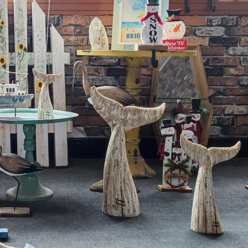 Vista 5 de Decoración de cola de ballena de madera, decoración decorativa de ballena náutica rústica, océano, mar, playa, decoración de ballena temática