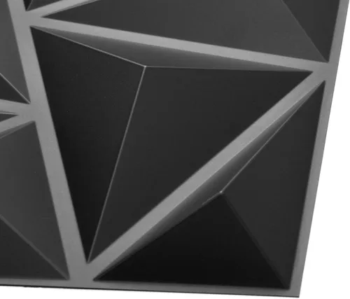 Vista 3 de Art3d - Paneles de pared 3D de 20 piezas, 11.8" x 11.8" (1.77 m²) Paneles de pared de PVC, decoración de pared adhesiva para sala de estar, Negro