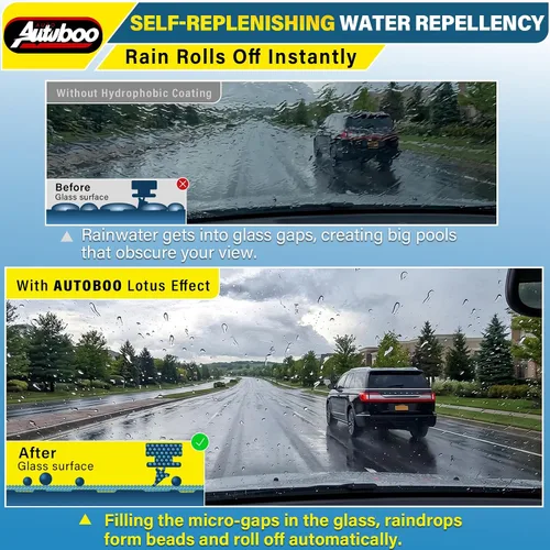Vista 2 de AUTOBOO Limpiaparabrisas de silicona profesional de 16 + 16 pulgadas