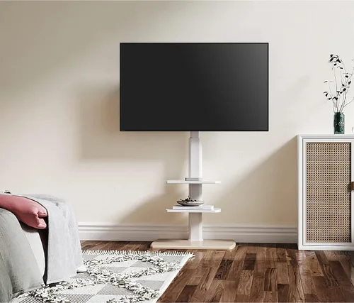 Vista 6 de FITUEYES Soporte de suelo para televisores de 32 a 75 pulgadas con altura Negro