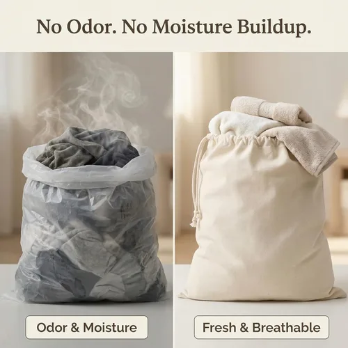 Vista 3 de Urban Villa Bolsa de lavandería 1 paquete de bolsa de lavandería extra grande de lona resistente, bolsas de lavandería de algodón natural, multiuso