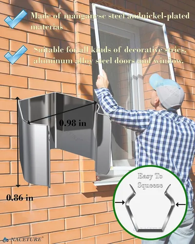 Vista 6 de Clips de instalación de puerta mosquitera – 10 clips de pantalla para volver a cribar y clips de retención de pantalla para ventana de patio