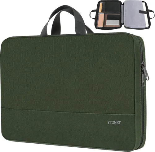 Vista 12 de Ytonet Funda profesional para transportar laptop de 13 a 13.3 pulgadas, delgada, con asas, resistente al agua, compatible con laptops MacBook Air