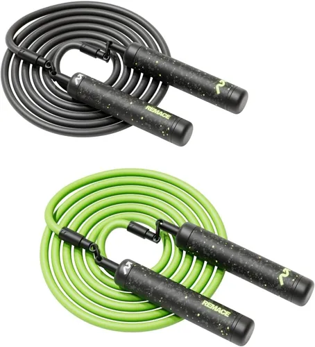 Juego de cuerdas de saltar con peso de nivel 2 (1 libra, 2 libras) HIIT - Para fitness, ejercicio, boxeo y entrenamiento de fuerza - Cuerdas pesadas