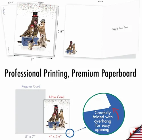 Vista 6 de The Best Card Company Juego de 20 tarjetas de notas de Año Nuevo surtidas de 4 x 5.12 pulgadas con sobres (10 diseños, 2 de cada uno) bandas