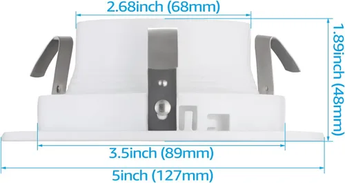 Vista 2 de TORCHSTAR Paquete de 12 luces empotrables clásicas blancas de 4 pulgadas, borde de luz de lata de metal, deflector de escalones con anillo, carcasa