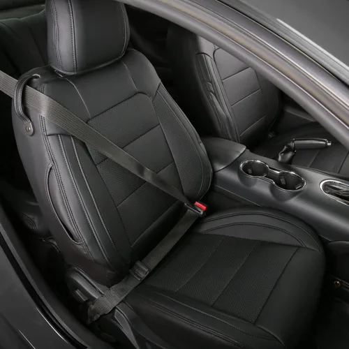 Vista 7 de GIANT PANDA Juego completo de fundas para asientos de coche personalizadas para Ford Mustang Coupe Hardtop 2015 2016 2017 2018 2019 2020 2021 2022