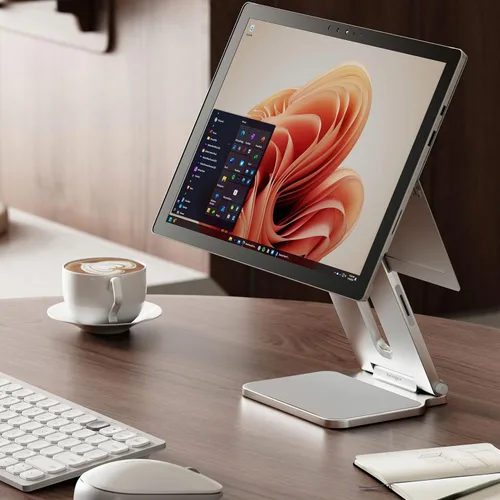 Vista 7 de Kensington Soporte Elevable Ajustable para Superficie Soporte para Escritorio, Portátil Antideslizante Diseñado para Surface Pro, Plata (K58277WW)