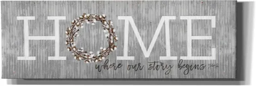 Vista 3 de Epic Graffiti 'Home - Where Our Story Begins' de Marla Rae - Lienzo decorativo para pared, 36 x 12 pulgadas