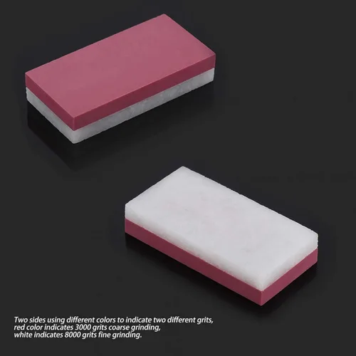 Vista 3 de Kit de piedra para afilar cuchillos, 3000/8000 granos, kit de piedra de doble cara para afilar y moler, base antideslizante y ángulo para varios