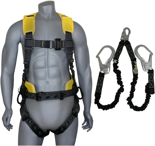 Vista 25 de Kit de arnés de protección contra caídas cómodo AFP Demon – Arnés de seguridad de cuerpo completo OSHA/ANSI PPE para trabajo de construcción