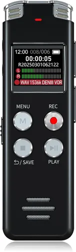 Grabadora de Voz Digital de 64GB con Reproducción: Grabadoras Activadas por Voz para Conferencias, Reuniones, Entrevistas - EVISTR Dispositivo de