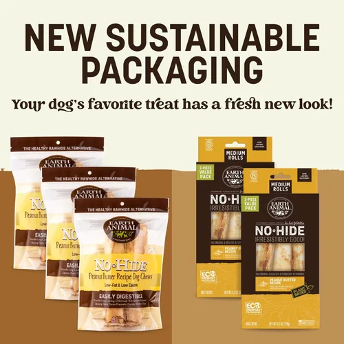 Vista 25 de Earth Animal Masticables sin ocultar – de The Grill Rolls Bacon Cheeseburger Sabor Rawhide Free Medium Dog Chews – 3