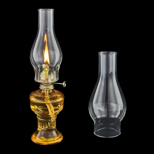 Vista 6 de Base de 2.13 pulgadas por lámpara de aceite de 6.5 pulgadas, reemplazo de chimenea, globo de queroseno alto, lámparas de aceite transparente, globo