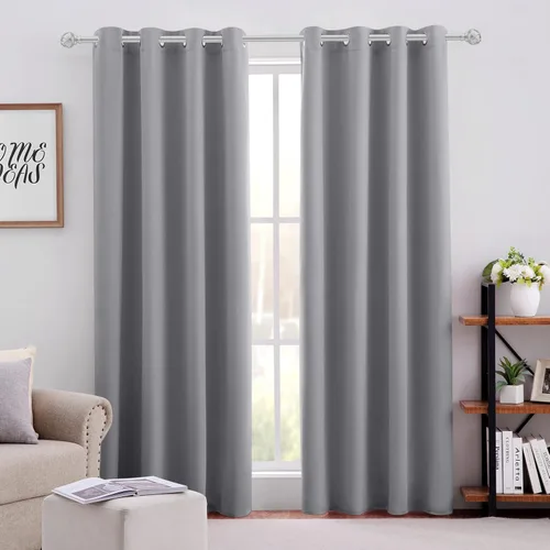 Vista 37 de HOMEIDEAS – Cortinas opacas de 52 x 84 pulgadas de largo, 2 paneles de cortinas para oscurecer la habitación, térmicas, insonorizadas, con ojales