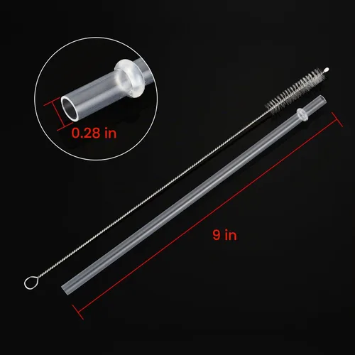 Vista 3 de Jovitec 50 popotes de plástico reutilizables para vasos, 9 pulgadas Transparente