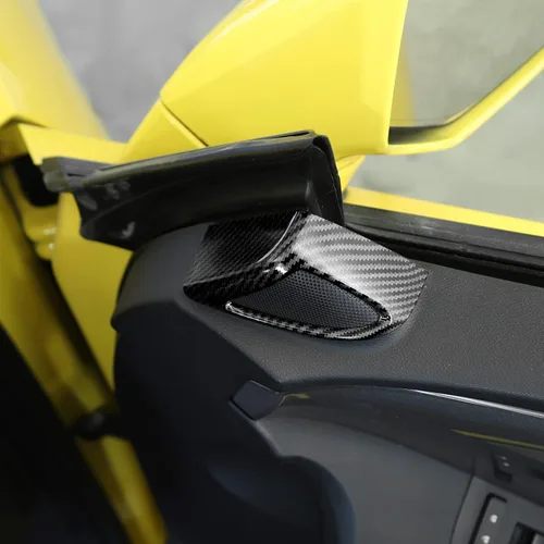 Vista 6 de RT-TCZ Adhesivo para cubierta de altavoz de pilar, accesorios de decoración interior para Chevrolet Camaro 2010-2015 (grano de fibra de carbono)