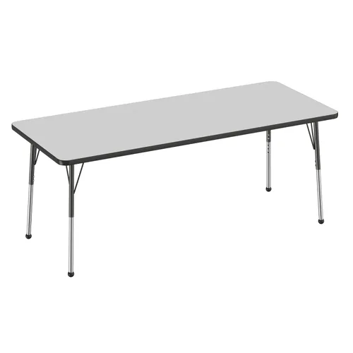 Vista 189 de FDP - Mesa rectangular para actividades escolares y de oficina (24 x 36 pulgadas), patas estándar con deslizadores giratorios, altura ajustable