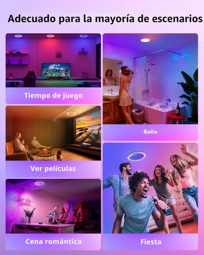 Vista 7 de wowatt Luz de ducha recargable con control remoto, luces RGB que cambian de color y luz blanca para la ducha, luces de ducha para dentro de la ducha