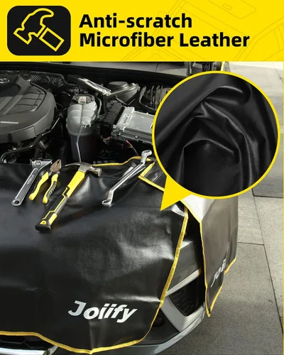 Vista 3 de 3 fundas de guardabarros para mecánicos, 25 imanes fuertes, alfombrillas protectoras de cuero de microfibra para guardabarros de automóvil, tamaño M