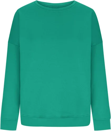 Vista 5 de Sudadera de gran tamaño con cuello redondo para mujer, moda de otoño, manga larga, hombros caídos, sudaderas con capucha y tops casuales