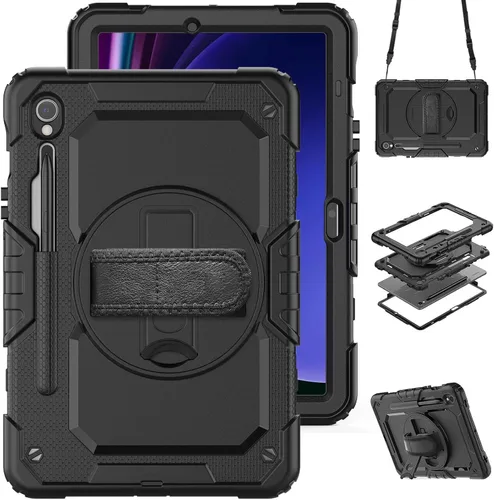 Vista 8 de Gylint Funda para Samsung Galaxy Tab S10 Lite / S10 FE / S9 FE 5G 10.9 pulgadas, con protector de pantalla, correa de mano, correa para el hombro