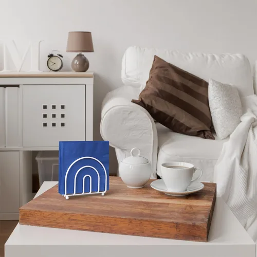 Vista 6 de Blue Donuts White Arc Collection Servilleteros - Servilleteros para mesas, moderno servilletero, servilleteros de mesa de comedor para cocina, Blanco