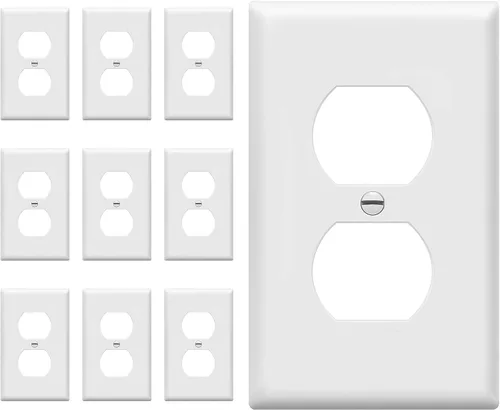 Vista 76 de ENERLITES Placa de pared dúplex para tomacorriente para receptáculos, cubierta de toma de corriente eléctrica jumbo, acabado brillante, de gran Negro