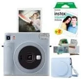 Vista 2 de Fujifilm Paquete de cámara instantánea Instax Square SQ1 (blanco) con película cuadrada Fujifilm Instax Twin Pack (20 exposiciones), juego