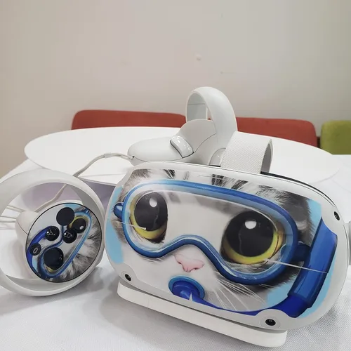 Vista 3 de LCHH -Calcomanías de vinilo para auriculares VR, compatibles con Oculus Quest 2, auriculares y controladores de realidad virtual, calcomanía