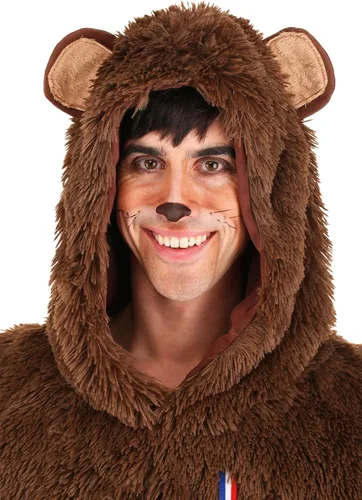 Vista 8 de Disfraz de león cobarde de mago de Oz para adultos, mono de león peludo para cosplay de película, obras escolares y Halloween