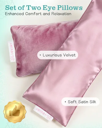 Vista 2 de Máscara de ojos con peso para dormir, yoga, meditación, almohada de ojos de lavanda calentada para dolor de cabeza, sinusitis, alivio de ojos secos
