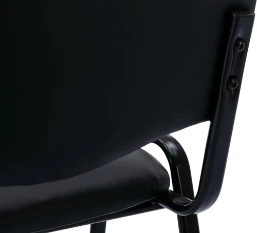 Vista 8 de Sillas de recepción de cuero de vinilo con escritorio adjunto, sillas apilables negras para sala de espera, silla de aula negra para estudiantes
