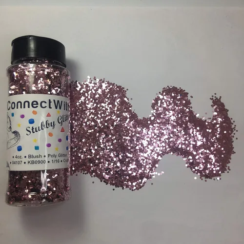 Vista 3 de iConnectWith Glitter – Blush Rose Gold, Stubby Polyester Glitter; Multi-use for Crafts, Decorations, Nail Art, Makeup, Tumblers, Resin Art, and DIY