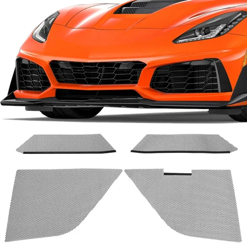 Vista 10 de HECASA Grille Mesh Set Compatible with 2020-2024 Chevy Chevrolet Corvette C8 Front Inner Mesh Honeycomb Grill Guard Radiator Grille Vent Insert