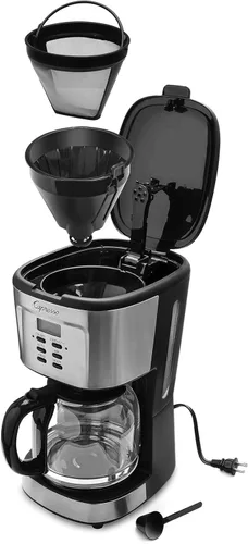 Vista 4 de Capresso 12-Cup Coffee Maker with Glass Carafe, Stainless and Black 416.05