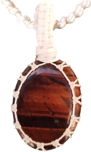 Vista 11 de Collar de cristal con colgante de piedra, amuleto para curación de chakras, joyería unisex hecha a mano con bolsa de regalo, cordón de macramé