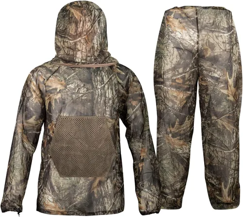 Vista 30 de Traje de red para mosquitera, traje de malla de caza de camuflaje, ropa de red para insectos con capucha para protección al aire libre, no se