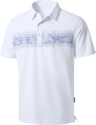 Vista 21 de Polo de golf para hombre, secado rápido, absorbe la humedad, manga corta A-Negro