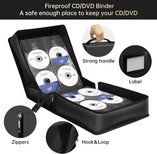 Vista 7 de ENGPOW Caja de almacenamiento de fotos ignífuga+estuche de CD ignífugo