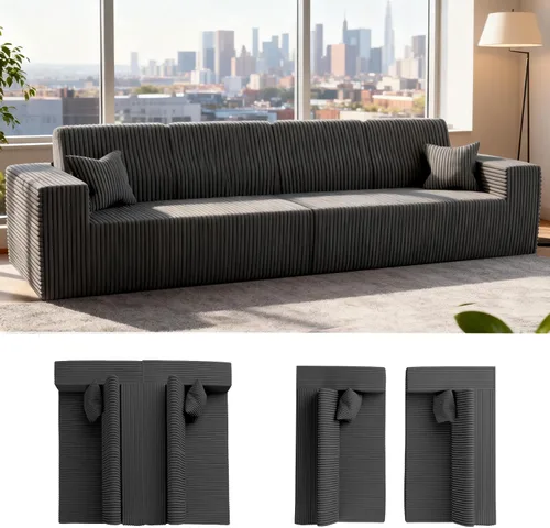 Vista 20 de Sofá modular sin huesos, sofá modular Cloud con diván en forma de L, sofás tapizados modernos para sala de estar y dormitorio, no requiere montaje