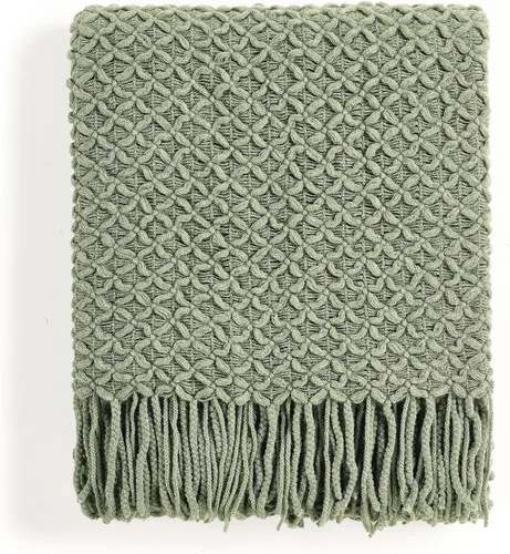 Vista 15 de CREVENT Manta de punto bohemio de granja para sofá, silla, cama, decoración del hogar, suave, cálida, acogedora, ligera para primavera, verano