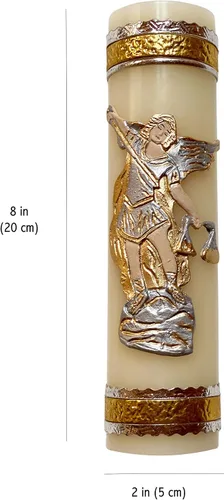 Vista 2 de Arcángel Miguel Protección Vela Artesanal Angel Cirio Vela de San Miguel Arcángel