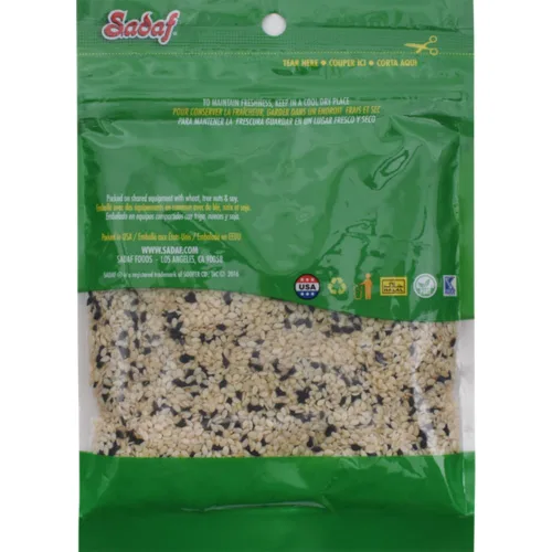 Vista 2 de Sadaf Semillas de sésamo – Semillas de sésamo mixtas para cocinar y condimentar alimentos – Semillas de sésamo blanco y negro – Semillas de Ajonjoli
