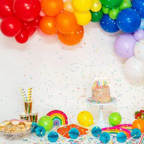 Vista 3 de Kit de guirnalda de arco de globos de arco iris, 105 piezas de colores surtidos para fiesta de cumpleaños, baby shower, despedida de soltera, fiesta