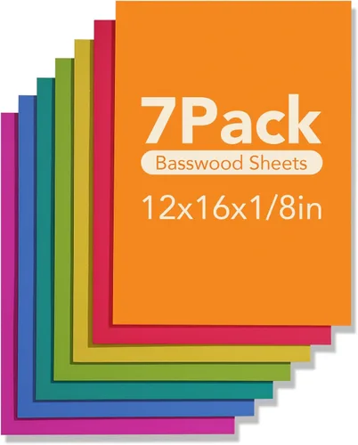 Vista 14 de ROBOTIME Paquete de 7 hojas de madera contrachapada de color de doble cara de 1/8" - 12 x 12 x 1/8 pulgadas - Hojas de madera para manualidades