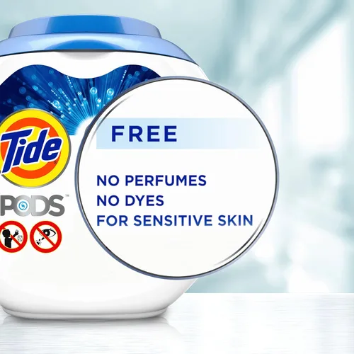Vista 9 de Tide PODS Ultra Oxi Free and Gentle - Paquetes de detergente para ropa, 57 unidades, cápsulas de detergente hipoalergénico