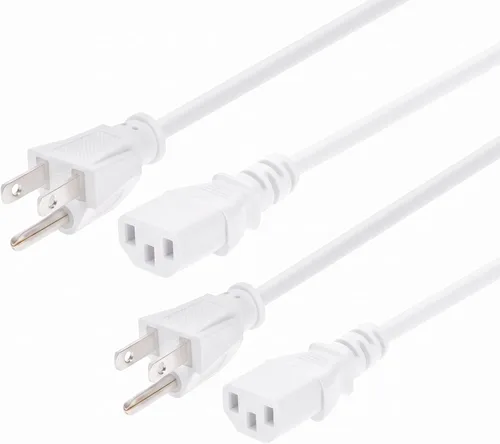 Vista 22 de Monoprice Cable de alimentación NEMA 5-15P a IEC 60320 C13, 18AWG, 10A/1250W, 125V, 3 clavijas, 1 pie, negro, paquete de 6