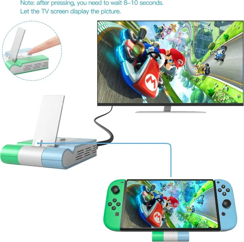 Vista 2 de Versión actualizada 2021 Base de carga para Nintendo Switch estación de carga portátil Runpower estación de carga plegable para TV con 4K HDMI USB